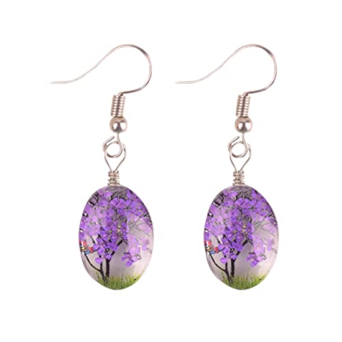 FGUUTYM Real Flower Tree Time Gem Handmade Baby's Breath Ohrringe Lace Flower Birthday Dating Eternal Flower Handmade Ohrringe Sweet Magnetische Herren von FGUUTYM