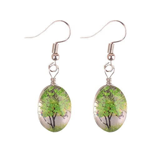 FGUUTYM Real Flower Tree Time Gem Handmade Baby's Breath Ohrringe Lace Flower Birthday Dating Eternal Flower Handmade Ohrringe Sweet Magnetische Herren von FGUUTYM