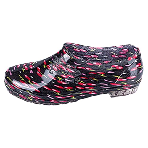 FGUUTYM Regenschuhe-Herren-Kurz Gummistiefel Wasserdicht Gummischuhe Ankle Stiefel Gartenschuhe Stiefeletten Rutschfeste Bequeme Reitstiefeletten Angelstiefel Geeignet Regentag Reisen Angeln 36-41EU von FGUUTYM