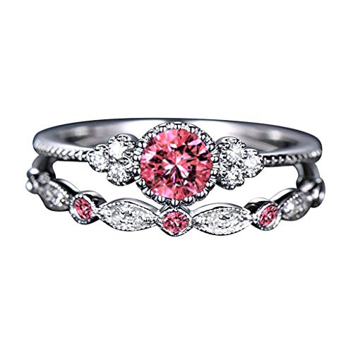 FGUUTYM Ring Damenschmuck 1 Diamantringe Paar Set Paar 510 Größe Ringe Pool Ringe (Pink, One Size) von FGUUTYM