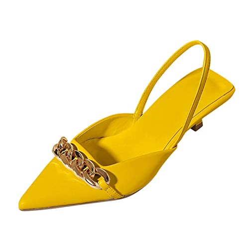 FGUUTYM Sandalen Breite Füße Stiletto Vorne Geschlossen Spangenpumps Slingpumps Damen Slingback Pumps Spitz Kitten Heels Abendschuhe Tanzschuhe Elegant Absatzschuhe Weite H Stöckelschuhe von FGUUTYM