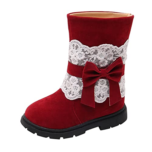 FGUUTYM Schneestiefel Mädchen Winterstiefel Thermostiefel Winter Warme Gefüttert Stiefeletten Kinderstiefel Rutschfest Prinzessin Booties Ankle Boots Plus Samt Winterschuhe Baumwollschuhe von FGUUTYM