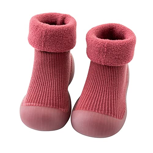 FGUUTYM Schuhe Für Mädchen Junge,Baby Sockenschuhe rutschfeste Niedlicher Stricken Babybodenschuhe,Barfußschuhe Baby Socken Mit Gummisohle Lauflernschuhe 1-3 Jahre Baby Krabbelschuhe,Kleinkind von FGUUTYM