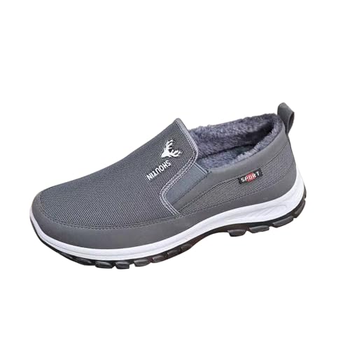FGUUTYM Schuhe Herren Winter Warm Gefütterte Barfußschuhe Low Top Snow Boots Casual Trainers Wanderschuhe Padded Halbschuhe Lederschuhe Arbeitsschuhe Wasserdicht Rutschfest Thermoschuhe Winterboots von FGUUTYM