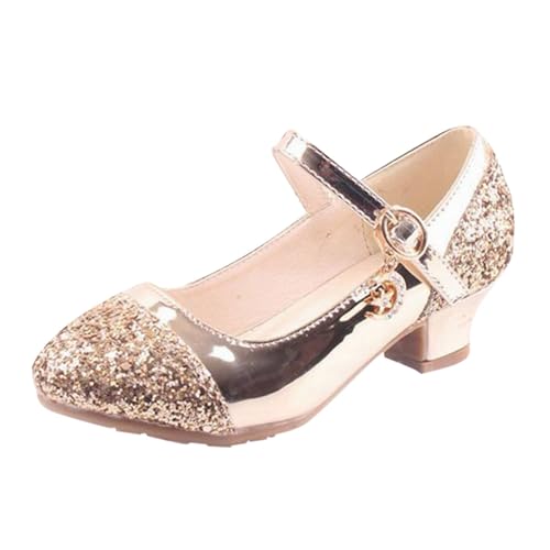 FGUUTYM Schuhe High Heels Mädchen Einzelne Schuhe Kleid Schuhe Performance Schuhe Kristall Schuhe Winter Jagdstiefel Herren (Gold, 28.5 Little Child) von FGUUTYM