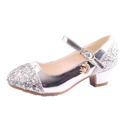 FGUUTYM Schuhe High Heels Mädchen Einzelne Schuhe Kleid Schuhe Performance Schuhe Kristall Schuhe Winter Jagdstiefel Herren (Silver, 28.5 Little Child) von FGUUTYM