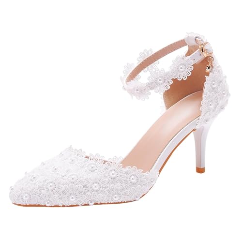 Slingpumps Damen Kleid Schuhe Slingback Pumps Riemchensandalen Geschlossene Sandalen High Heels Hochzeitsschuhe Sandaletten Damen Mit Absatz Brautschuhe Elegant Tanzschuhe Party Abendschuhe von FGUUTYM