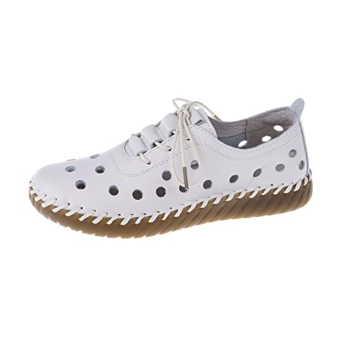 FGUUTYM Slip On Cutout Damen Atmungsaktive Orthopädische Lederschuhe lässiger Wander Sneaker Leicht Laufschuhe Schuhe StrandschuheAtmungsaktive Schuhe Flache Bequem Laufschuhe Flats von FGUUTYM