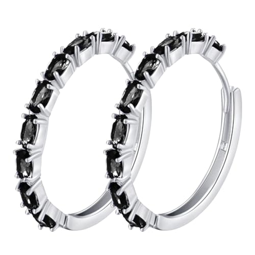 FGUUTYM Sparkling Zircon Earrings Ear Cuff For Teen Girls Piercing Studs Trendy Earrings Perlen Ohrringe Set (Black, One Size) von FGUUTYM