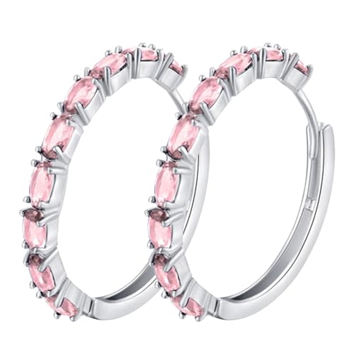 FGUUTYM Sparkling Zircon Earrings Ear Cuff For Teen Girls Piercing Studs Trendy Earrings Perlen Ohrringe Set (Pink, One Size) von FGUUTYM