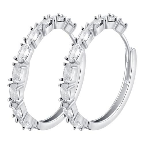 FGUUTYM Sparkling Zircon Earrings Ear Cuff For Teen Girls Piercing Studs Trendy Earrings Perlen Ohrringe Set (White, One Size) von FGUUTYM