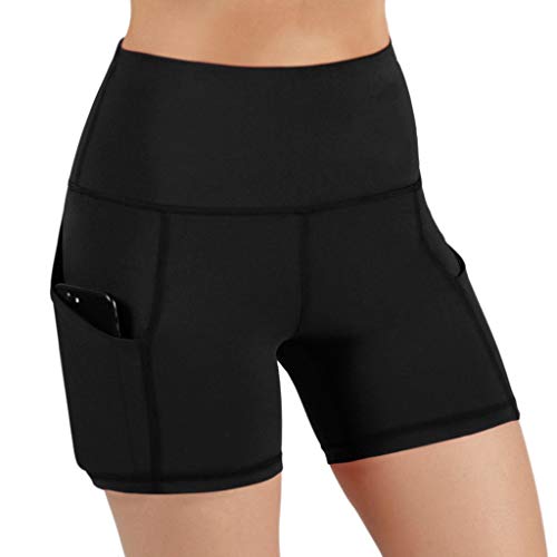 FGUUTYM Sporthose Damen Kurz Fitness Shorts Hohe Taille Mit Taschen Radlerhose Yoga Sport Shorts Leggings für Sommer Workout Leggings Kurze Radlerhose Yogahose Radlerhose für Sport Gym Bike von FGUUTYM