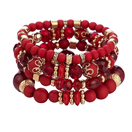 FGUUTYM Stapelbare Perlenarmbänder Damen Herren Multilayer Armband Set Mehrfarbiger Schmuck Vibrationswecker Armband (C, One Size) von FGUUTYM