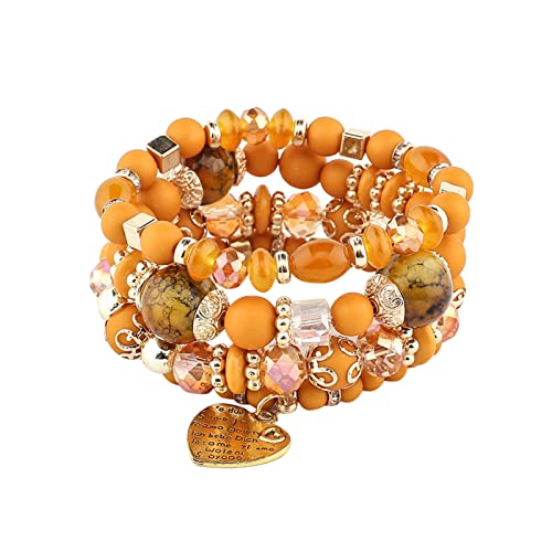 FGUUTYM Stapelbare Perlenarmbänder Damen Herren Multilayer Armband Set Mehrfarbiger Schmuck Vibrationswecker Armband (K, One Size) von FGUUTYM
