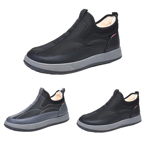 FGUUTYM Stiefeletten Herren Winter Extra Weit Boots Halbhoch Stiefel Dicke Boden Schneestiefel Freizeitschuhe Verschleißfest Arbeitsschuhe Komfort BarfußSchuhe Gefüttert Warm Kurzstiefel Wanderschuhe von FGUUTYM