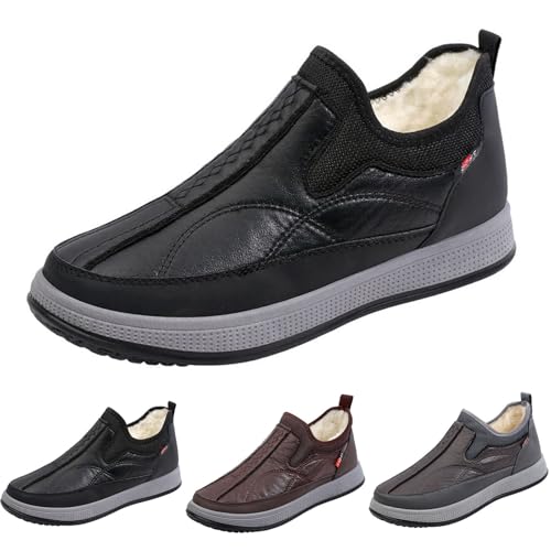 FGUUTYM Stiefeletten Herren Winter Extra Weit Boots Halbhoch Stiefel Dicke Boden Schneestiefel Freizeitschuhe Verschleißfest Arbeitsschuhe Komfort BarfußSchuhe Gefüttert Warm Kurzstiefel Wanderschuhe von FGUUTYM