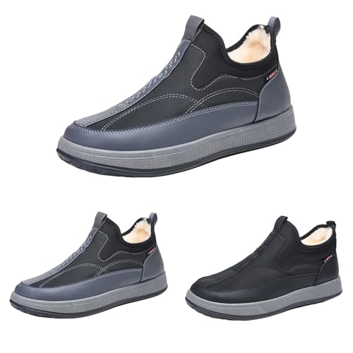 FGUUTYM Stiefeletten Herren Winter Extra Weit Boots Halbhoch Stiefel Dicke Boden Schneestiefel Freizeitschuhe Verschleißfest Arbeitsschuhe Komfort BarfußSchuhe Gefüttert Warm Kurzstiefel Wanderschuhe von FGUUTYM