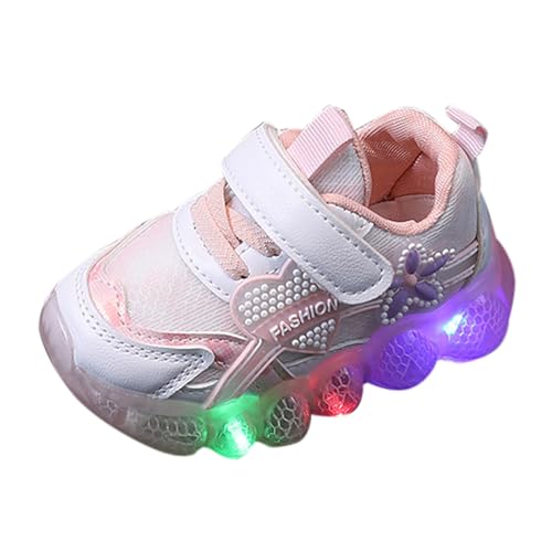 FGUUTYM Turnschuhe 1-6 Jahre Prinzessin Schuhe Mädchen, Kinder Led Sneakers Leuchtschuhe Frühling und Herbst Atmungsaktive rutschfeste Schnürschuhe Flashing Light Casual Sports Kinderschuhe von FGUUTYM