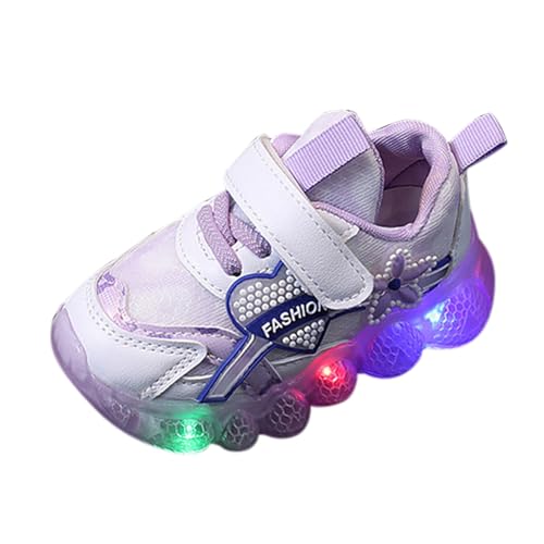 FGUUTYM Turnschuhe 1-6 Jahre Prinzessin Schuhe Mädchen, Kinder Led Sneakers Leuchtschuhe Frühling und Herbst Atmungsaktive rutschfeste Schnürschuhe Flashing Light Casual Sports Kinderschuhe von FGUUTYM