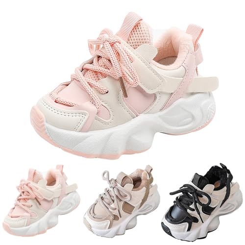 FGUUTYM Turnschuhe Jungen Mädchen Ganzjahres Sneaker Straßenlaufschuhe rutschfest Luftpolster Leicht Mesh Hallenschuhe Kinder Dicker Boden Walkingschuhe Jungenschuhe Outdoor Schnüren Sportschuhe von FGUUTYM