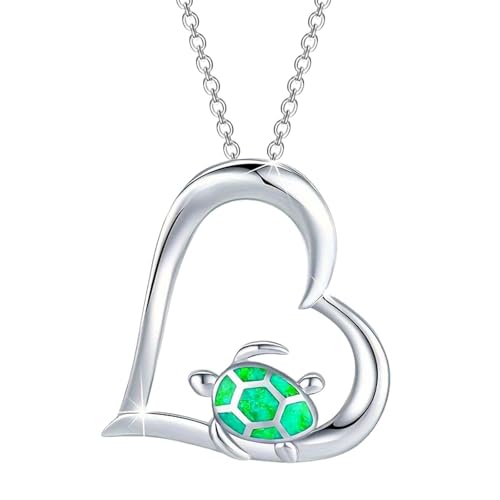 FGUUTYM Turtle Necklace Turtle Jewelry Turtle Pendant Tortoise Necklace Turtle PresentsFor Turtle Lover for Women Militär Halskette (Green, One Size) von FGUUTYM