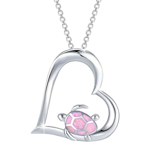 FGUUTYM Turtle Necklace Turtle Jewelry Turtle Pendant Tortoise Necklace Turtle PresentsFor Turtle Lover for Women Militär Halskette (Pink, One Size) von FGUUTYM