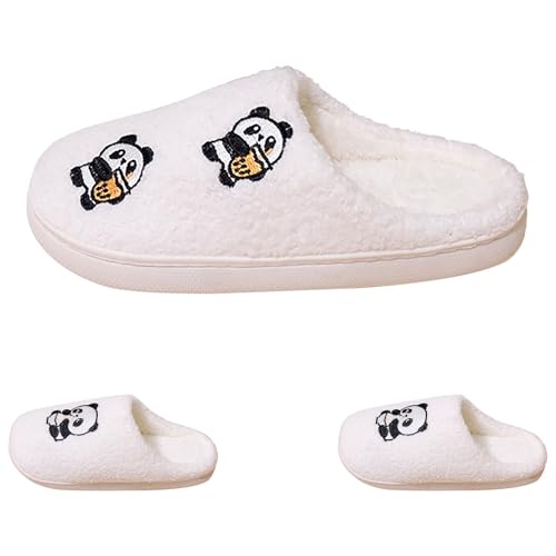 FGUUTYM Unisex Halloween Hausschuhe, Winter Plüsch Gefütterte Pantoletten Lustig Print Süße Winterschuhe Bequeme Warm Filzpantoffeln Breite Füße Flauschige Slippers Memory Foam Filzhausschuhe von FGUUTYM
