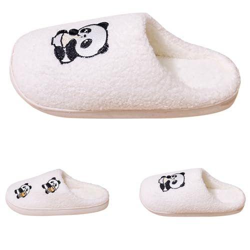 FGUUTYM Unisex Halloween Hausschuhe, Winter Plüsch Gefütterte Pantoletten Lustig Print Süße Winterschuhe Bequeme Warm Filzpantoffeln Breite Füße Flauschige Slippers Memory Foam Filzhausschuhe von FGUUTYM