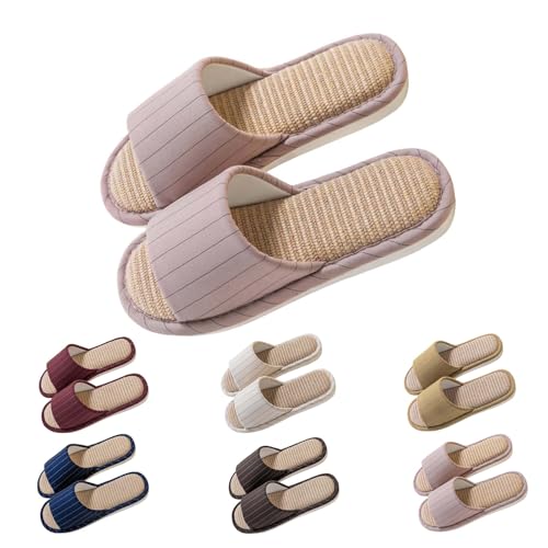 FGUUTYM Unisex Hausschuhe Leichte Slippers Weiche Bequeme Hausschlappen Offene Zehen Geräuschlose Bodenpantoffeln Memory Foam Pantoffeln Comfy Fluffy Pantoletten Geeignet Für alle Jahreszeiten von FGUUTYM