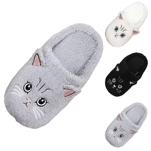 FGUUTYM Unisex Hausschuhe Winter Warme Pantoffeln Niedliche Flauschige Plüsch Filzpantoffeln Indoor Schlafzimmer Haus Schuhe Mit Memory Foam Leichte House Slippers rutschfeste Sohle Plüschhausschuh von FGUUTYM