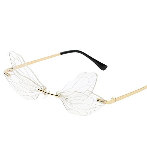 FGUUTYM Weltraum Kostüm Damen Frameless Gradient Transparente Sonnenbrille Easy E Brille (C, One Size) von FGUUTYM