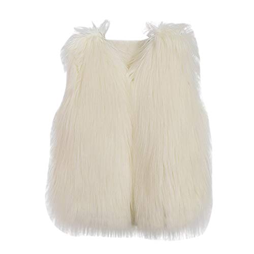 FGUUTYM Weste Kinder Mädchen Winter - Fellweste Kinderweste Faux Pelz Warm Fleeceweste Ärmellose Kunstpelz Mantel Pelzweste Outwear Weiche Pufferweste Winddicht Kälteschutz Wintermantel von FGUUTYM
