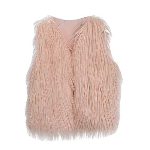 FGUUTYM Weste Kinder Mädchen Winter - Fellweste Kinderweste Faux Pelz Warm Fleeceweste Ärmellose Kunstpelz Mantel Pelzweste Outwear Weiche Pufferweste Winddicht Kälteschutz Wintermantel von FGUUTYM