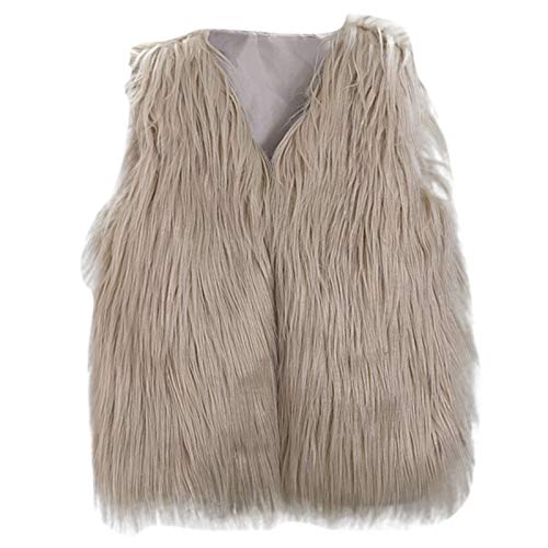 FGUUTYM Weste Kinder Mädchen Winter - Fellweste Kinderweste Faux Pelz Warm Fleeceweste Ärmellose Kunstpelz Mantel Pelzweste Outwear Weiche Pufferweste Winddicht Kälteschutz Wintermantel von FGUUTYM
