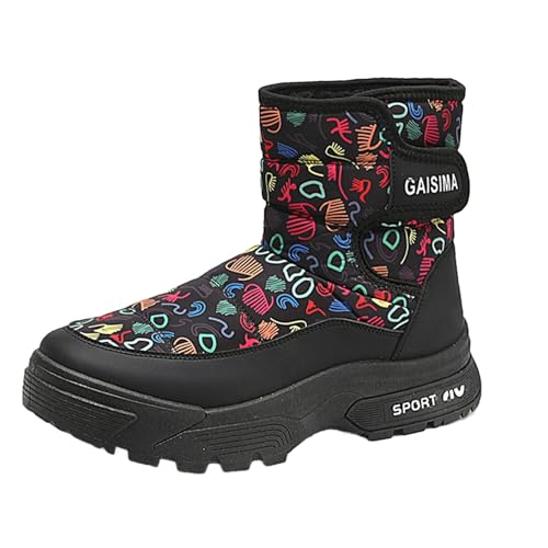 FGUUTYM Winter Schneestiefel Damen Winterstiefel Schuhe mit Warmfutter Gefütterte Baumwollstiefel Wasserdicht Verschleißfest Thermostiefel Komfort Wanderstiefel Geeignet Kaltes Wetter von FGUUTYM