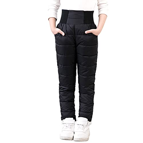 FGUUTYM Winterhose Kinder Mädchen - Thermohose Schneehose Jungen Warm Jogginghose Leggings Plus Samt High Waist Skihose Sweatpants Kälteschutz Winterleggins Hose Winddicht Winterkleidung von FGUUTYM