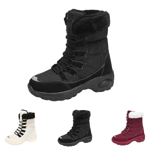 FGUUTYM Winterschuhe Damen Winter Gefütterte Stiefeletten Verschleißfest Rutschfest Schneestiefel Thermostiefel Plus Samt Komfort Winterstiefel Wanderstiefel Geeignet Winter Und Für Die Schneesaison von FGUUTYM