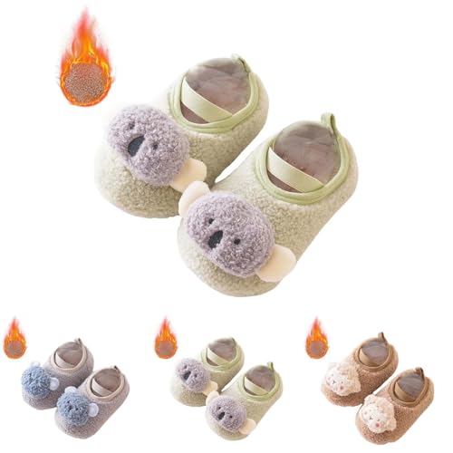 FGUUTYM Winterschuhe Für Kleinkinder, Jungen und Mädchen, Weiche Sohle, zum Reinschlüpfen, Niedliche Tierdekoration, Warme Schuhe, Sockenschuhe, Soft Sole Slip On Shoes Babybodenschuhe von FGUUTYM
