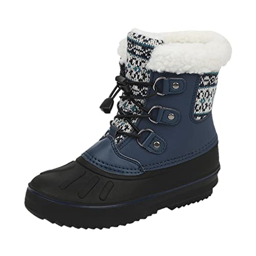 FGUUTYM Winterschuhe Kinder Wasserdicht Warm Gefüttert Winterstiefel Kinder Winterschuhe Jungen Winterboots Outdoor Rutschfeste Schneestiefel Winterboots Schnneboots Baumwollschuhe Gr 28-37 von FGUUTYM