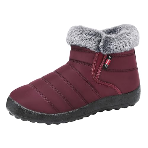 FGUUTYM Winterstiefel Damen Herren Plush Gefütterte Schneestiefel Outdoors rutschfeste Stiefeletten Winter Warme Kurzschaft Stiefel Leicht Bequem Boots Flach Wasserdicht Winterschuhe Wanderstiefel von FGUUTYM