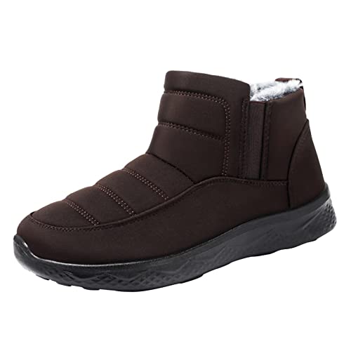 FGUUTYM Winterstiefel Damen Herren Plush Gefütterte Schneestiefel Outdoors rutschfeste Stiefeletten Winter Warme Kurzschaft Stiefel Leicht Bequem Boots Flach Wasserdicht Winterschuhe Wanderstiefel von FGUUTYM