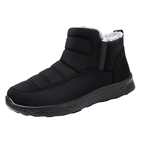FGUUTYM Winterstiefel Damen Herren Plush Gefütterte Schneestiefel Outdoors rutschfeste Stiefeletten Winter Warme Kurzschaft Stiefel Leicht Bequem Boots Flach Wasserdicht Winterschuhe Wanderstiefel von FGUUTYM
