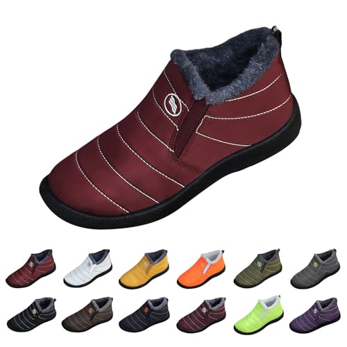 FGUUTYM Winterstiefel Damen Herren Plush Gefütterte Schneestiefel Winter Warm Kurzschaft Stiefel Boots Rutschfeste Flach Wasserdicht Winterschuhe Outdoor Bequem Stiefeletten Wanderstiefel Winterboots von FGUUTYM