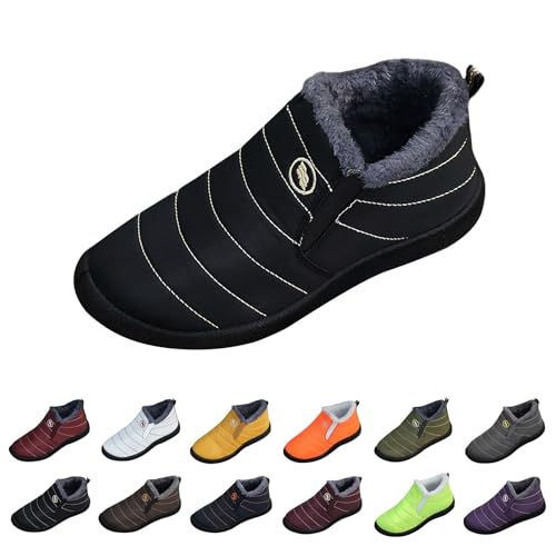 FGUUTYM Winterstiefel Damen Herren Plush Gefütterte Schneestiefel Winter Warm Kurzschaft Stiefel Boots Rutschfeste Flach Wasserdicht Winterschuhe Outdoor Bequem Stiefeletten Wanderstiefel Winterboots von FGUUTYM