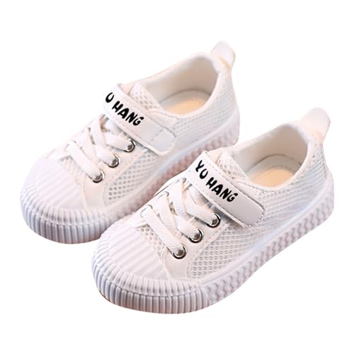 FGUUTYM dünne Mesh-Gummisohle leichte atmungsaktive rutschfeste Freizeit-Sportschuhe für Schlupf Turnschuhe (White, 24 Toddler) von FGUUTYM
