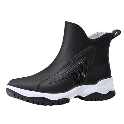 Gummistiefel Damen Kurz Regenstiefel Sicherheitsstiefel Wasserdicht Regenschuhe Gummischuhe Gartenstiefel Gartenschuhe Boots Arbeitsstiefel Regenstiefeletten Berufsstiefel Angelstiefel Schlupfstiefel von FGUUTYM