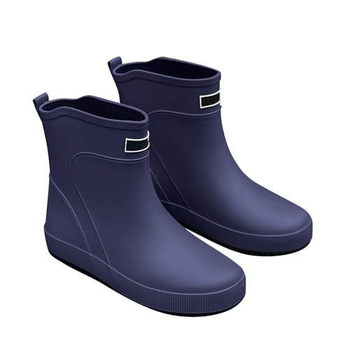 Gummistiefel Herren Regenstiefel Kurz Regenschuhe Gummistiefelette Rain Boots Outdoor Gartenschuhe Gummi Stiefel Wasserdicht Stiefeletten Arbeitsstiefel Rutschfeste Gummischuhe Schlupfstiefel Gr.37-44 von FGUUTYM