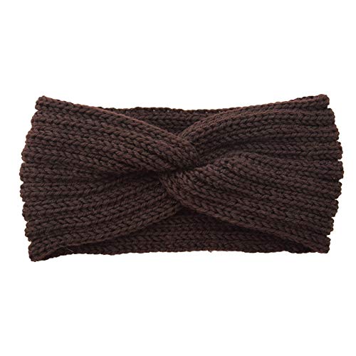 Haarband Kinder Cable Winter-Haarreif, weiche Haarbügel, wärmer für Frauen (Coffee, One size) von FGUUTYM