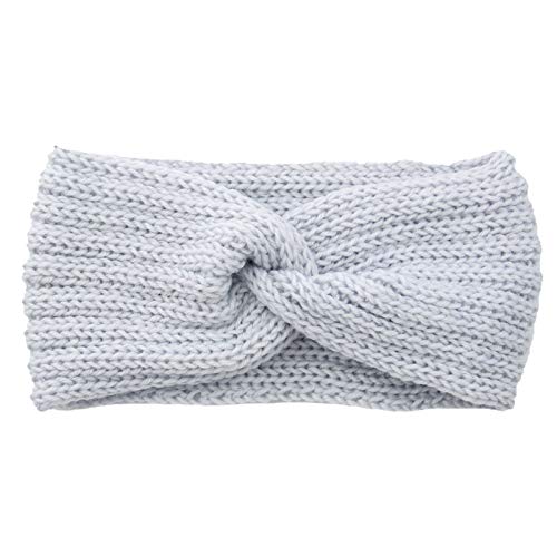 Haarband Kinder Cable Winter-Haarreif, weiche Haarbügel, wärmer für Frauen (Grey, One size) von FGUUTYM