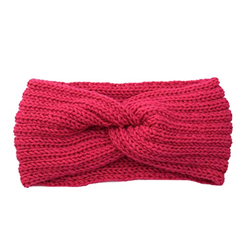 Haarband Kinder Cable Winter-Haarreif, weiche Haarbügel, wärmer für Frauen (Hot Pink, One size) von FGUUTYM